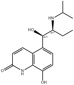(R*,S*)-(-)-8-Hydroxy-5-(1-hydroxy-2-((1-methylethyl)amino)butyl)-2(1H)-quinolinone Struktur
