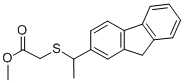 (1-(2-Fluorenyl)-aethylmercapto)essigsaeuremethyl ester [German] Struktur