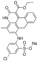 6-[[4-Chloro-2-(sodiooxysulfonyl)phenyl]amino]-2,7-dihydro-4-methyl-2-oxo-3H-dibenz[f,ij]isoquinoline-1-carboxylic acid ethyl ester Struktur