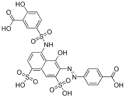 5-[[[7-[(4-Carboxyphenyl)azo]-8-hydroxy-4,6-disulfo-1-naphthalenyl]amino]sulfonyl]-2-hydroxybenzoic acid Struktur