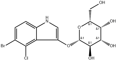 4-クロロ-5-ブロモ-1H-インドール-3-イルβ-D-ガラクトピラノシド 化学構造式
