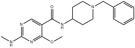 N-(1-Benzyl-4-piperidyl)-4-methoxy-2-(methylamino)-5-pyrimidinecarboxamide Structure