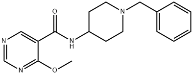 N-(1-Benzyl-4-piperidyl)-4-methoxy-5-pyrimidinecarboxamide 结构式