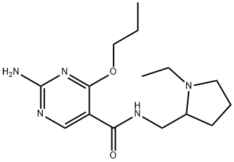 2-amino-N-[(1-ethylpyrrolidin-2-yl)methyl]-4-propoxy-pyrimidine-5-carb oxamide 结构式