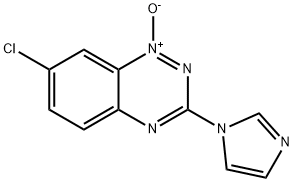 7-クロロ-3-(1H-イミダゾール-1-イル)-1,2,4-ベンゾトリアジン1-オキシド 化学構造式