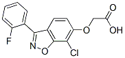 ((7-chloro-3-(2-fluorophenyl)-1,2-benzisoxazol-6-yl)oxy)acetic acid 结构式