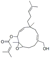 3-Methyl-2-butenoic acid [8-hydroxymethyl-1,5-dimethyl-5-(4-methyl-3-pentenyl)-12-oxabicyclo[9.1.0]dodeca-3,7-dien-2-yl] ester Structure