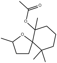 2,6,10,10-Tetramethyl-1-oxaspiro[4.5]decan-6-ol acetate Structure