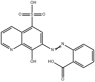 2-[(8-Hydroxy-5-sulfoquinolin-7-yl)azo]benzoic acid Struktur
