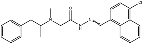 Glycine, N-methyl-N-(1-methyl-2-phenylethyl)-, ((4-chloro-1-naphthalen yl)methylene)hydrazide Structure