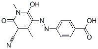 4-[(5-シアノ-1,6-ジヒドロ-2-ヒドロキシ-1,4-ジメチル-6-オキソピリジン)-3-イルアゾ]安息香酸 化学構造式