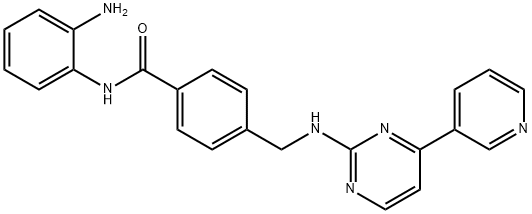 N-(2-氨基苯基)-4-([[4-(吡啶-3-基)嘧啶-2-基]氨基]甲基)苯甲酰胺, 726169-73-9, 结构式