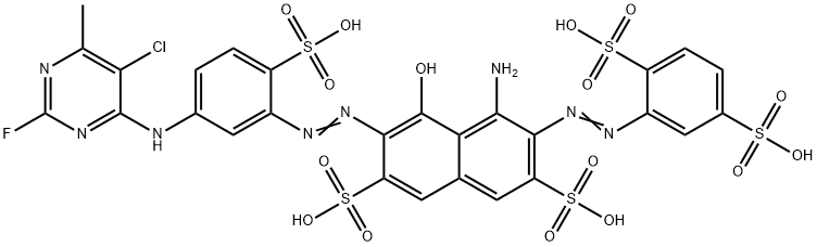 4-Amino-6-[5-(5-chloro-2-fluoro-6-methylpyrimidin-4-ylamino)-2-sulfophenylazo]-5-hydroxy-3-(2,5-disulfophenylazo)-2,7-naphthalenedisulfonic acid Structure
