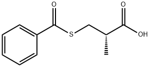 (S)-(-)-3-苯甲酰巯基-2-甲基丙酸 结构式