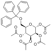 6-O-Trityl-1,2,3,4-tetra-O-acetyl-α-D-mannopyranose Struktur