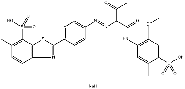 2-[4-[1-[2-メトキシ-5-メチル-4-(ソジオスルホ)フェニルアミノカルボニル]-2-オキソプロピルアゾ]フェニル]-6-メチル-7-ベンゾチアゾールスルホン酸ナトリウム