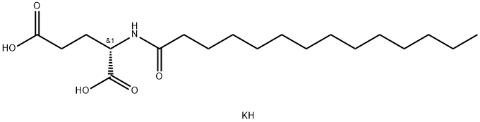 N-(1-氧代十四烷基)-L-谷氨酸单钾盐(9CI) 结构式