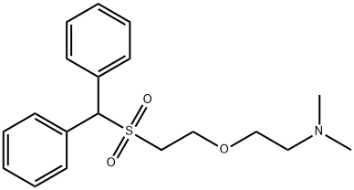 2-[2-[(ジフェニルメチル)スルホニル]エトキシ]-N,N-ジメチルエタンアミン 化学構造式