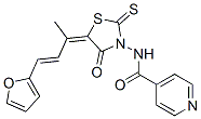 N-[5-[3-(2-Furanyl)-1-methyl-2-propenylidene]-4-oxo-2-thioxo-3-thiazolidinyl]-4-pyridinecarboxamide Structure