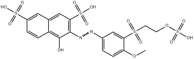 4-ヒドロキシ-3-[[4-メトキシ-3-[[2-(スルホオキシ)エチル]スルホニル]フェニル]アゾ]-2,7-ナフタレンジスルホン酸 化学構造式