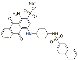 sodium 1-amino-9,10-dihydro-4-[[4-[(2-naphthylsulphonyl)amino]cyclohexyl]amino]-9,10-dioxoanthracene-2-sulphonate Struktur