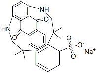 Benzenesulfonic acid, (9,10-dihydro-9,10-dioxo-1,4-anthracenediyl)diiminobis(1,1-dimethylethyl)-, sodium salt Structure