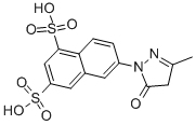 1-(5,7-ジスルホ-2-ナフチル)-3-メチル-5(4H)-ピラゾロン 化学構造式
