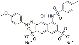 3-[(4-Methoxyphenyl)azo]-4-hydroxy-5-(4-methylphenylsulfonylamino)-2,7-naphthalenedisulfonic acid disodium salt Struktur