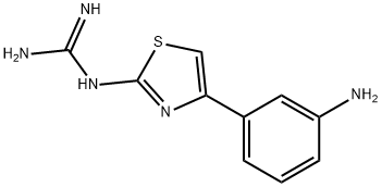 2-[[アミノ(アミノ)メチレン]アミノ]-4-(3-アミノフェニル)チアゾール 化学構造式