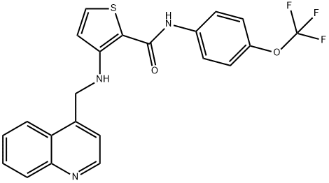 N-[4-(トリフルオロメチル)フェニル]-3-(4-キノリニルメチルアミノ)-2-チオフェンカルボアミド