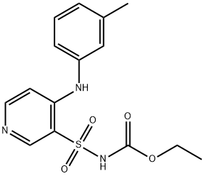 [[4-[(3-メチルフェニル)アミノ]-3-ピリジニル]スルホニル]カルバミン酸エチルエステル 化学構造式