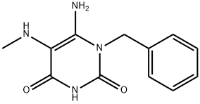 6-アミノ-1-ベンジル-5-メチルアミノウラシル 化学構造式
