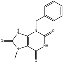 N-フェニルメチル-7-メチル尿酸 化学構造式