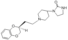 (-)-1-[1-[2-(2,3-ジヒドロ-1,4-ベンゾジオキシン-2-イル)エチル]ピペリジン-4-イル]イミダゾリジン-2-オン 化学構造式