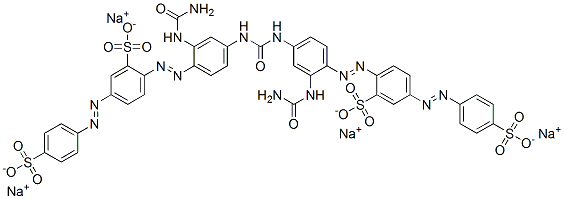 2,2'-[羰基双[亚氨[2-[(氨羰基)氨基]-4,1-亚苯基]偶氮]]双[5-[(4-磺苯基)偶氮]-苯磺酸四钠 结构式