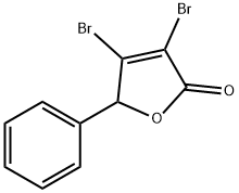 3,4-ジブロモ-5-フェニル-2(5H)-フラノン 化学構造式