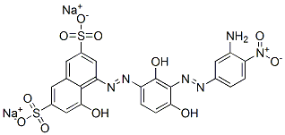 2,7-Naphthalenedisulfonic acid, 4-[[3-[(3-amino-4-nitrophenyl) azo]-2,4-dihydroxyphenyl]azo]-5-hydroxy-, disodium salt Structure