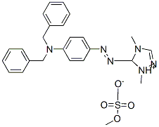 5-[[4-[dibenzylamino]phenyl]azo]-1,4-dimethyl-1H-1,2,4-triazolium methyl sulphate  Struktur