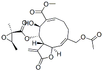 (3aS,4S,5S,6E,10Z,11aR)-10-Acetoxymethyl-4-[[[(2R,3R)-2,3-dimethyloxiranyl]carbonyl]oxy]-2,3,3a,4,5,8,9,11a-octahydro-5-hydroxy-3-methylene-2-oxocyclodeca[b]furan-6-carboxylic acid methyl ester Structure