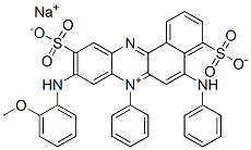 hydrogen 9-[(2-methoxyphenyl)amino]-7-phenyl-5-(phenylamino)-4,10-disulphonatobenzo[a]phenazinium, sodium salt 结构式