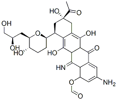 5(8H)-Naphthacenone, 8-acetyl-10-(3-amino-2,3,6-trideoxy-.alpha.-L-lyxo-hexopyranosyl)oxy-7,9,10,12-tetrahydro-6,8,11-trihydroxy-12-imino-1-methoxy-, (8S,10S)- Struktur