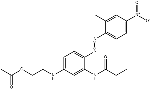 N-[5-[[2-(Acetyloxy)ethyl]amino]-2-[(2-methyl-4-nitrophenyl)azo]phenyl]propanamide 结构式