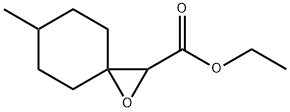 4-メチルスピロ[シクロヘキサン-1,2'-オキシラン]-3'-カルボン酸エチル 化学構造式