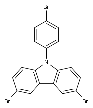 3,6-二溴-9-(4-溴苯基)咔唑, 73087-83-9, 结构式