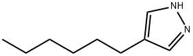 4-ヘキシル-1H-ピラゾール 化学構造式