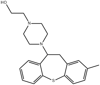 2-メチル-10-[4-(2-ヒドロキシエチル)ピペラジノ]-10,11-ジヒドロジベンゾ[b,f]チエピン 化学構造式