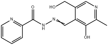 2-Pyridinecarboxylic acid 2-[[3-hydroxy-5-(hydroxymethyl)-2-methylpyridin-4-yl]methylene] hydrazide Struktur