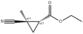 Cyclopropanecarboxylic acid, 2-cyano-2-methyl-, ethyl ester, trans- (9CI) Structure