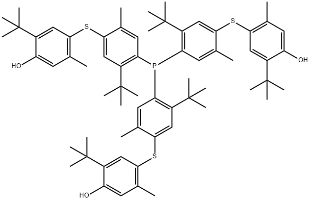 p,p',p''-[phosphinylidynetris[[5-tert-butyl-2-methyl-4,1-phenylene]thio]]tris[6-tert-butyl-m-cresol] Struktur