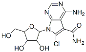5-amino-8-chloro-9-[3,4-dihydroxy-5-(hydroxymethyl)oxolan-2-yl]-2,4,9- triazabicyclo[4.3.0]nona-1,3,5,7-tetraene-7-carboxamide Structure
